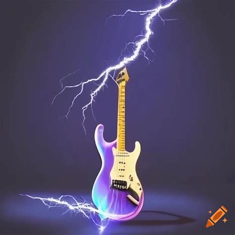 Electric guitar with lightning bolts