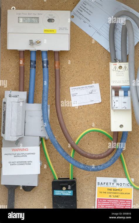 Domestic digital electricity meter installation closeup Stock Photo - Alamy