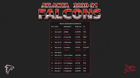 Atlanta Falcons Schedule 2021 Printable - FreePrintableTM.com ...