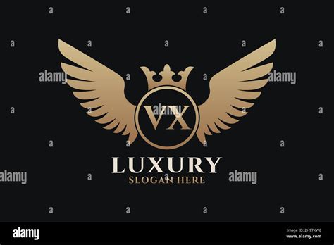 Luxury royal wing Letter VX crest Gold color Logo vector, Victory logo, crest logo, wing logo ...