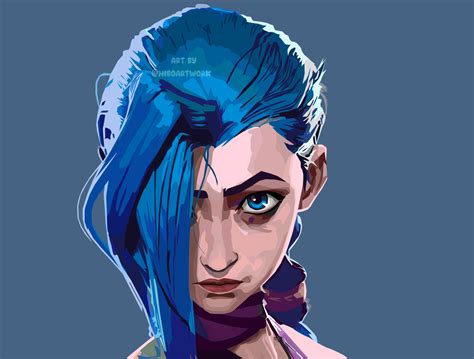 jinx arcane art by hiboart by hiboart on Dribbble