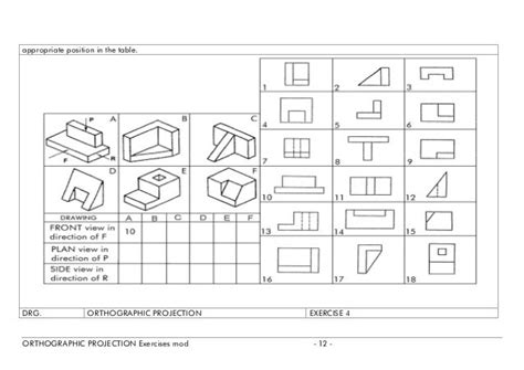 Orthographic projection exercises