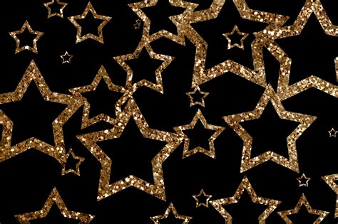 Golden Glitter Stars Floating on Black Background | Free backgrounds ...