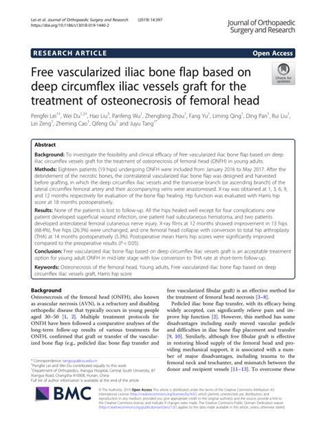 (PDF) Free vascularized iliac bone flap based on deep circumflex iliac ...