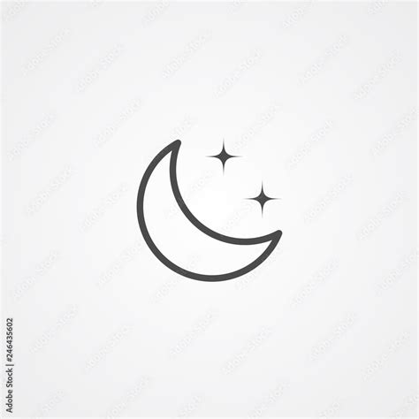 Half moon vector icon sign symbol Stock Vector | Adobe Stock