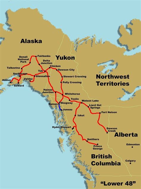 ALASKA 60 DAY Route Map | Alaska road trip, Canadian road trip, Road trip map