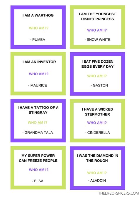 Disney who am i quiz free printable – Artofit