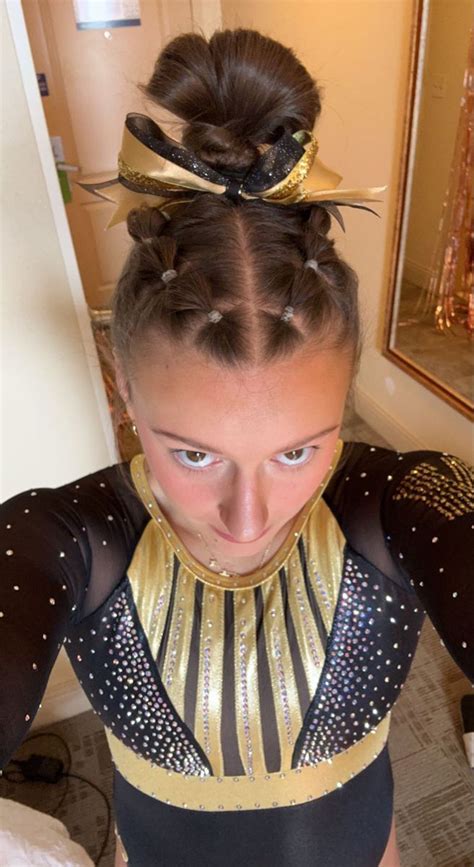 Pin by Danelle Facer on Gymnastics Hair | Competition hair, Gymnastics hair, Cheer hair