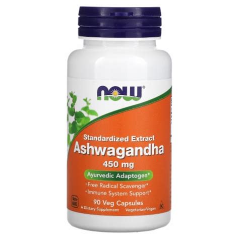 NOW Foods Ashwagandha Standardized Extract Veg Capsules 450mg, 90 ct - Fred Meyer