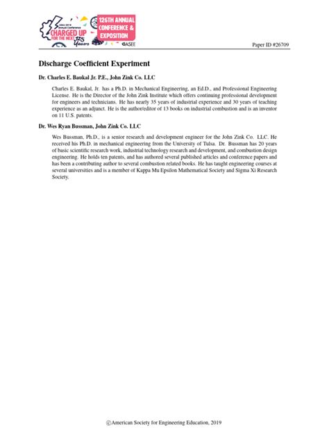 Discharge Coefficient Experiment | PDF