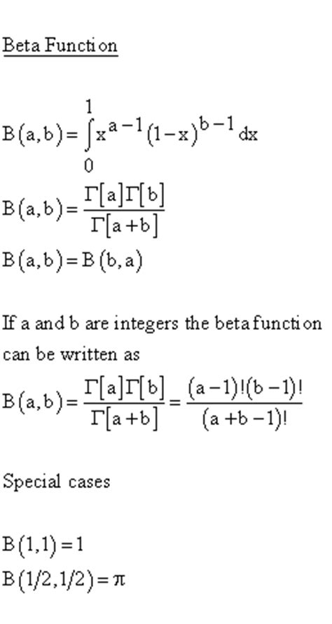 Statistical Distributions - Inverted Beta Distribution - Beta Function