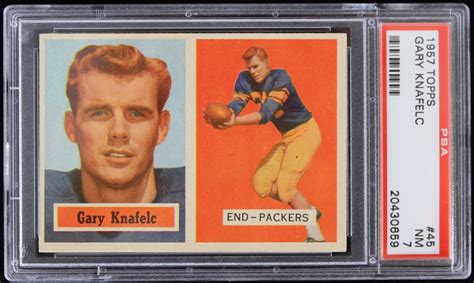 Lot Detail - 1957 Gary Knafelc Green Bay Packers Topps Trading Card #45 (NM-7)