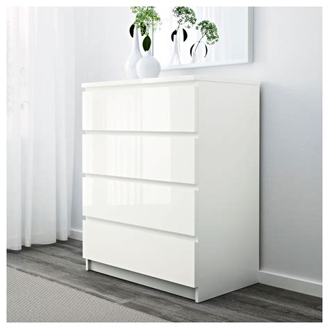 Ikea Malm Chest of 4 Drawers 80x100cm White High Gloss Bedroom Furniture | eBay