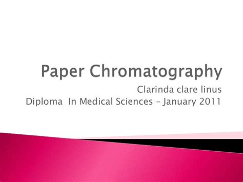 Paper chromatography experiment