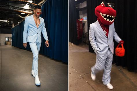 Toronto Raptors mascot trolls Russell Westbrook with shirtless suit