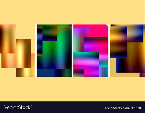 Metallic glossy square concept posters Royalty Free Vector