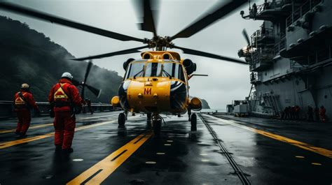 Helicopter landing on the deck of a ship 31710611 Stock Photo at Vecteezy