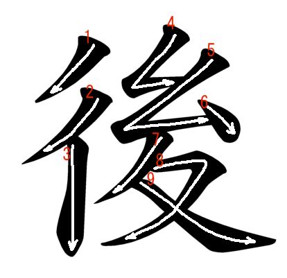 0580-Jouyou-kanji “後” Stroke Order and Meanings | Japanese Word Characters and Images