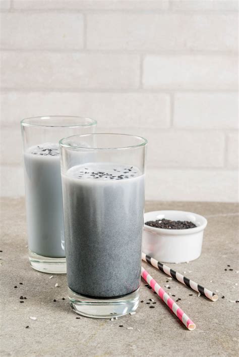 Black sesame smoothie stock photo containing smoothie and drink | Food ...