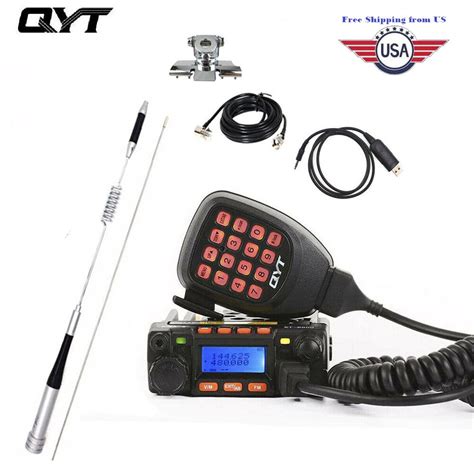 QYT KT-8900 Mobile Radio 25W Dual Band UHF/VHF with USB Cable and ...