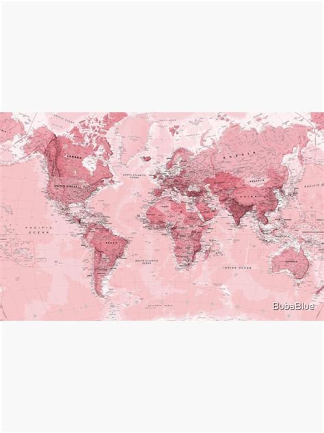 "Pink world Map" Sticker for Sale by BubaBlue | Redbubble