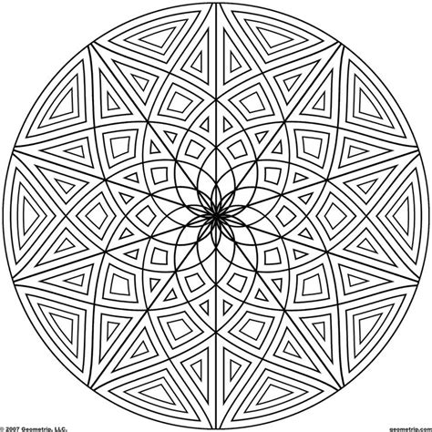 images of printable hard geometric coloring pages | Geometrip.com - Free Geometric Coloring ...