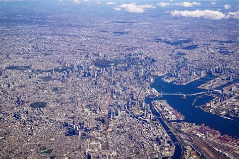 Aerial view of Tokyo, the most populated city in the world ...