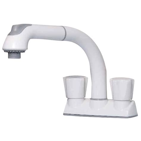 Shop cleanFLO Andromeda White 2-Handle Utility Faucet with Pulldown ...