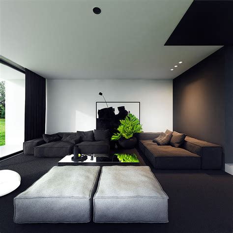 modern black sofa | Interior Design Ideas