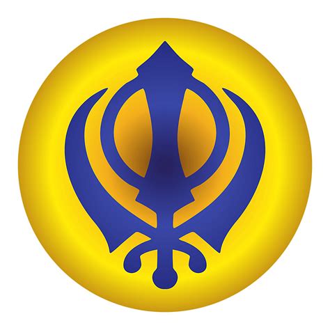 Sikh Khanda blue and gold Round