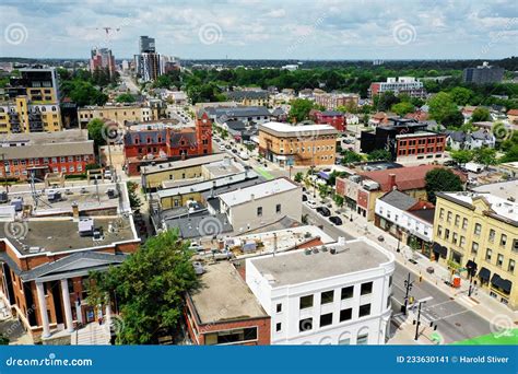 Aerial Scene of Waterloo, Ontario, Canada City Center Stock Image - Image of pattern, green ...