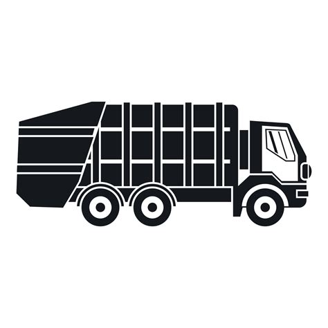 Garbage truck icon, simple style 14751007 Vector Art at Vecteezy