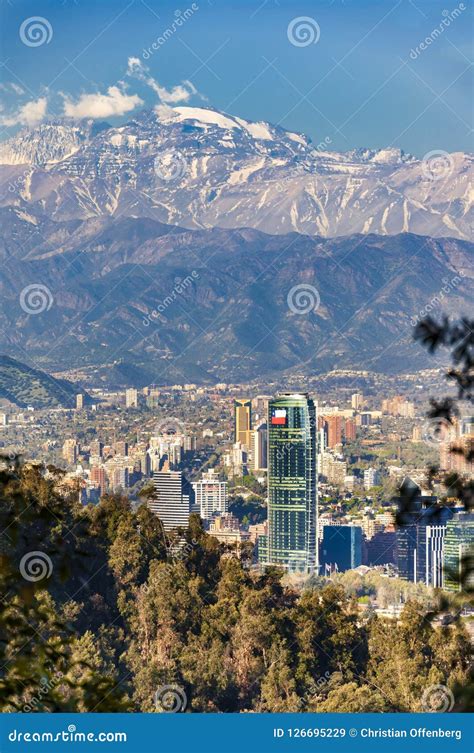 Skyline of Santiago De Chile Editorial Stock Image - Image of dense ...