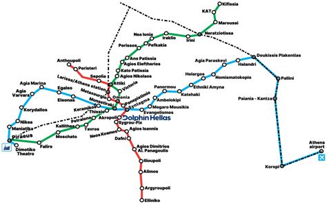 Athens metro map - Travel in Greece with Dolphin Hellas