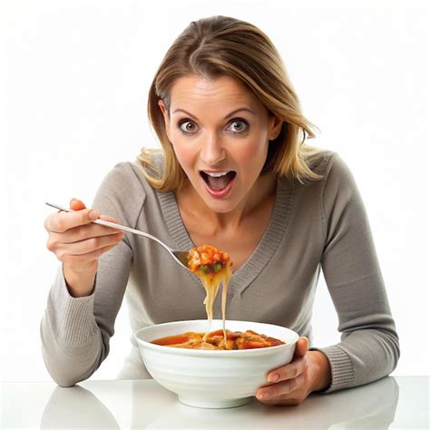 Premium Photo | A Girl Having Lasagna Soup Pasta