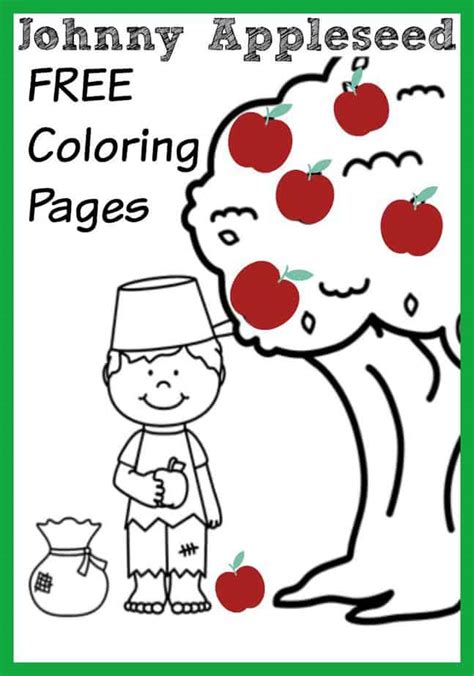 Johnny Appleseed Coloring Pages + Apple Themed Activities