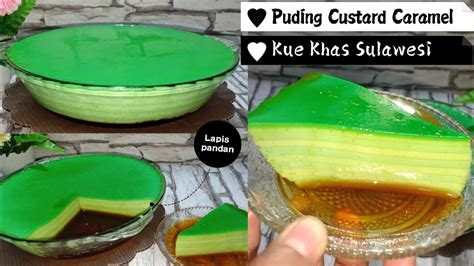 Puding Custard Lapis Pandan Caramel || Puding Hercules - YouTube