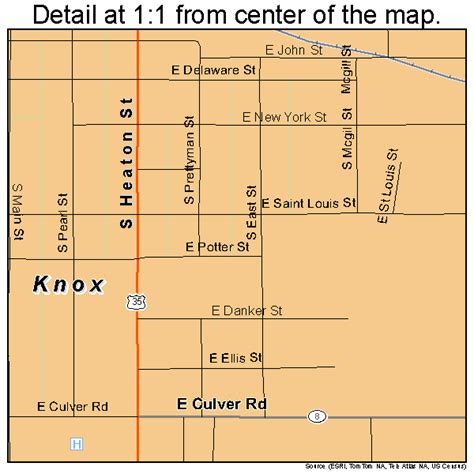 Knox Indiana Street Map 1840374