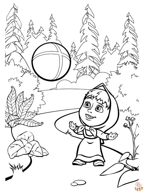 Masha and The Bear Coloring Pages - Free Printable Sheets