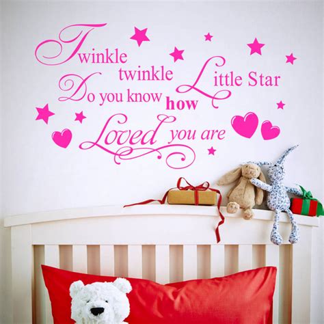 Twinkle Twinkle Little Star Saying Quotes Pink | Quotes | Wall Decals ...