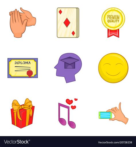 Grant icons set cartoon style Royalty Free Vector Image