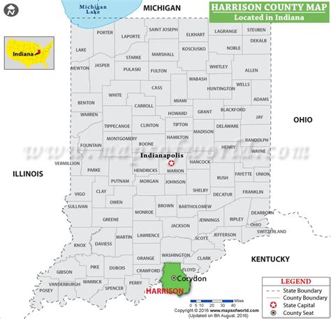 Harrison County Map, Indiana