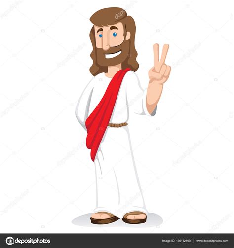 Ilustración de Jesucristo señalando paz y amor, filosofía religiosa ...