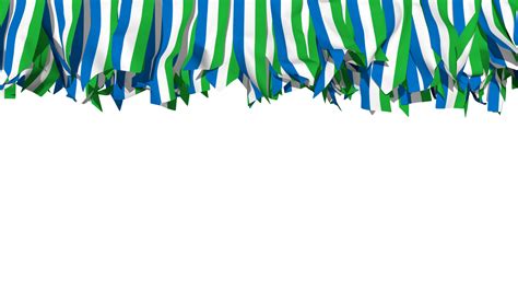 Free Sierra Leone Flag Different Shapes of Cloth Stripe Hanging From Top, Independence Day, 3D ...