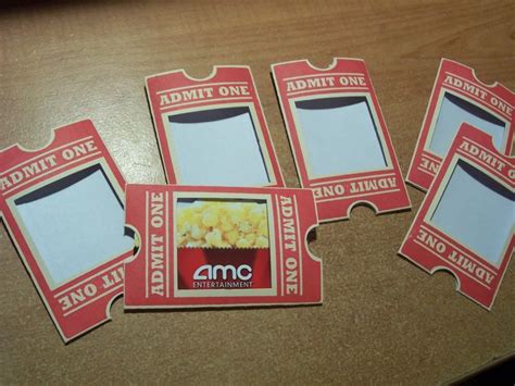 Cute Movie Theater Gift Card Sleeves. | Gift cards money, Gift card presentation, Movie gift