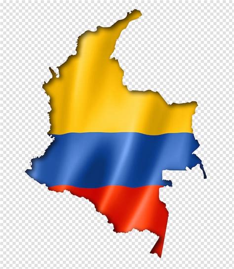 Colombian flag map | Premium PSD File