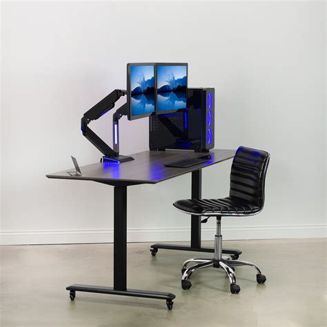 VIVO Dual Monitor Gaming Mount Desk Stand w/ LED Lights for Screens up to 32" | eBay