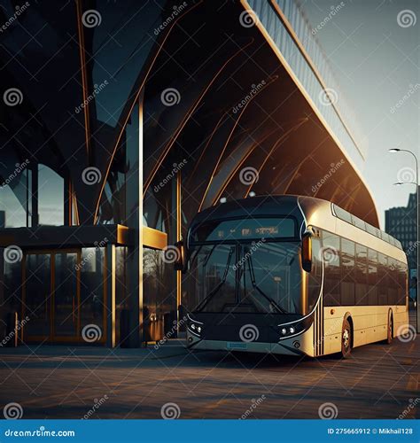 A modern bus station. stock illustration. Illustration of street ...