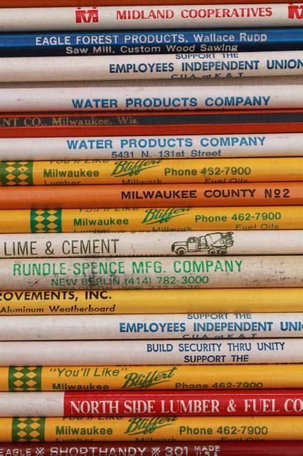 collection of vintage wood pencils, old advertising pencil lot, builder ...