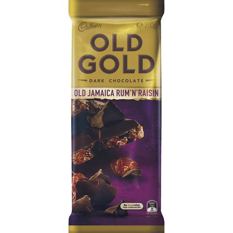 Cadbury Old Gold Dark Chocolate Old Jamaica Rum N Raisin 200g Block | Woolworths